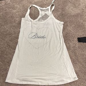Victoria secret “I Do” collection tank something”Bride “ rhinestone size m